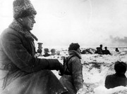 Командующий войсками Донского фронта генерал-лейтенант Рокоссовский К.К. на боевой позиции в р-не г.Сталинграда 
