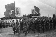 Партизанский парад,посвященный освобождению Минска от немецко-фашистских захватчиков 16 июля  1944 г.
Место съемки: г.Минск